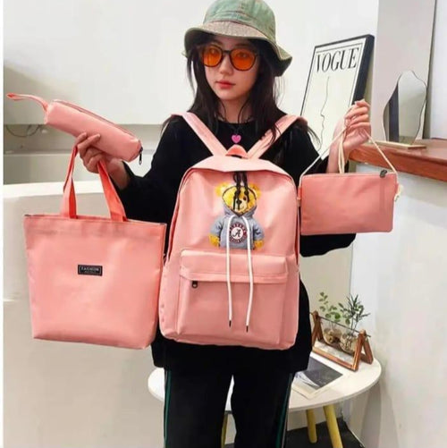 4 Pcs Canvas Backpack