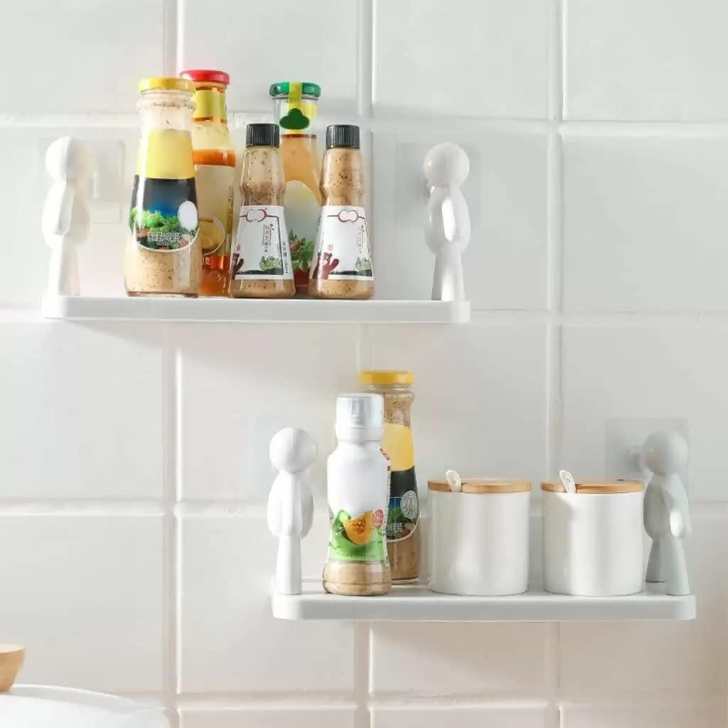 Durable White Bathroom Organizer - 2 Pcs Easy-To-Clean Storage Solutions