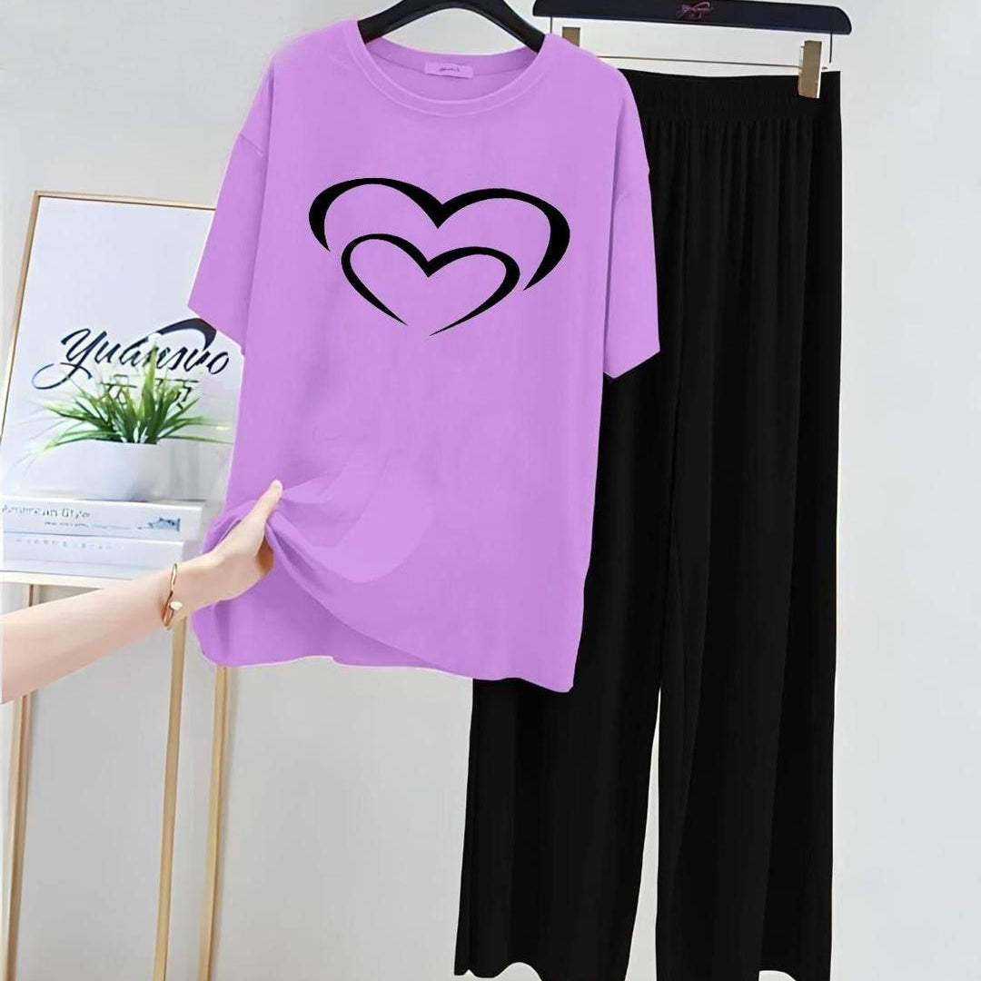 2 Pcs Women's Stitched Cotton Jersey Printed Night Suit