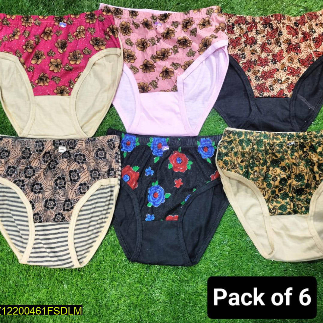 Cotton Printed Panties, Pack Of 6