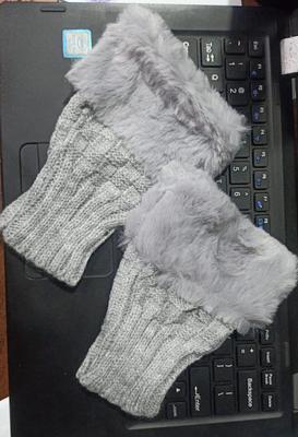 2 Pcs Wool Plain Fingerless Gloves