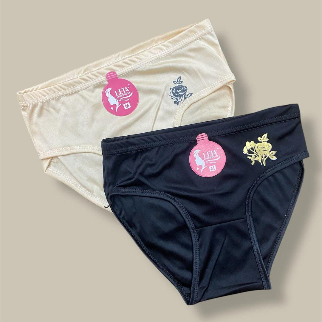 Cotton Embroidered Light Weight Embroidered Panties - Pack Of 2