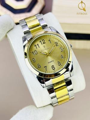 Men's Water Resistant Golden Chain Strap Quartz Watch - 1 Pc