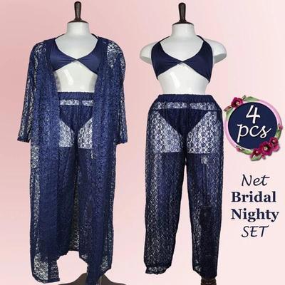 Luxurious Net Embossed Nightwear Set - 1 Pcs Comfortable and Lightweight