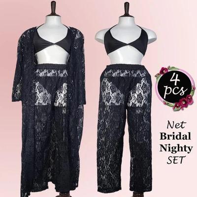 Luxurious Net Embossed Nightwear Set - 1 Pcs Comfortable and Lightweight