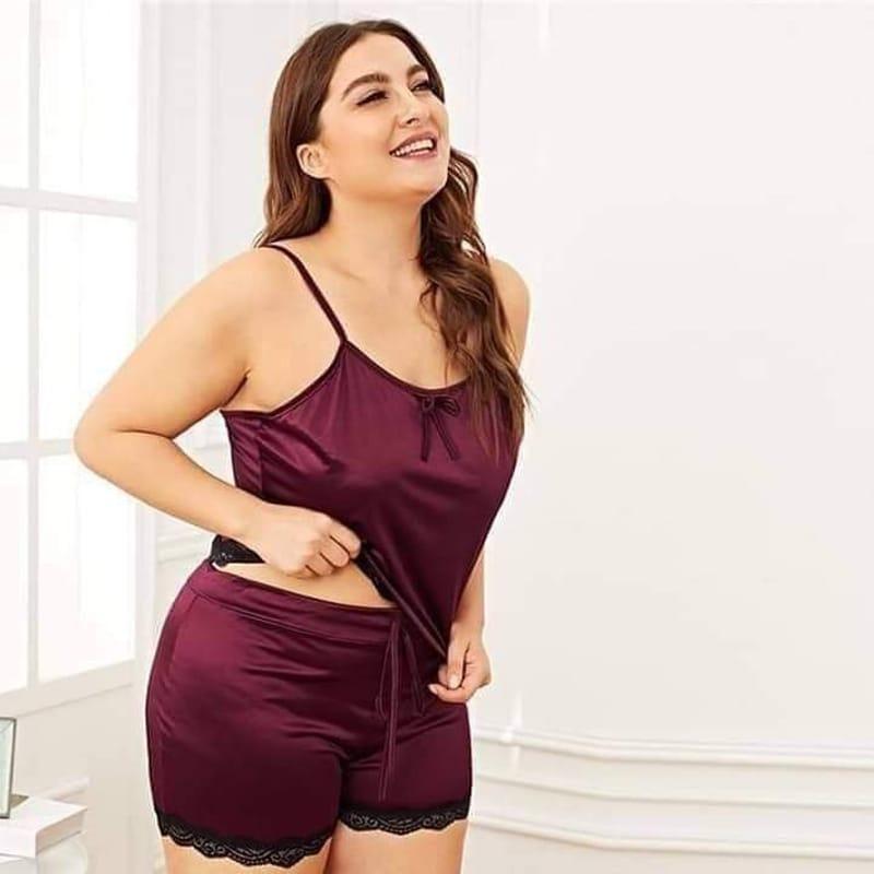 Cozy Red Jersey Nightwear Set - Comfortable and Lightweight