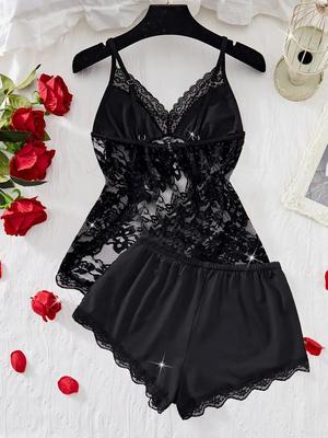 Net Plain Comfortable And Lightweight Lingerie Set