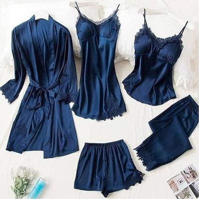 Comfortable Red Jersey Nightwear Set - Lightweight & Free Size