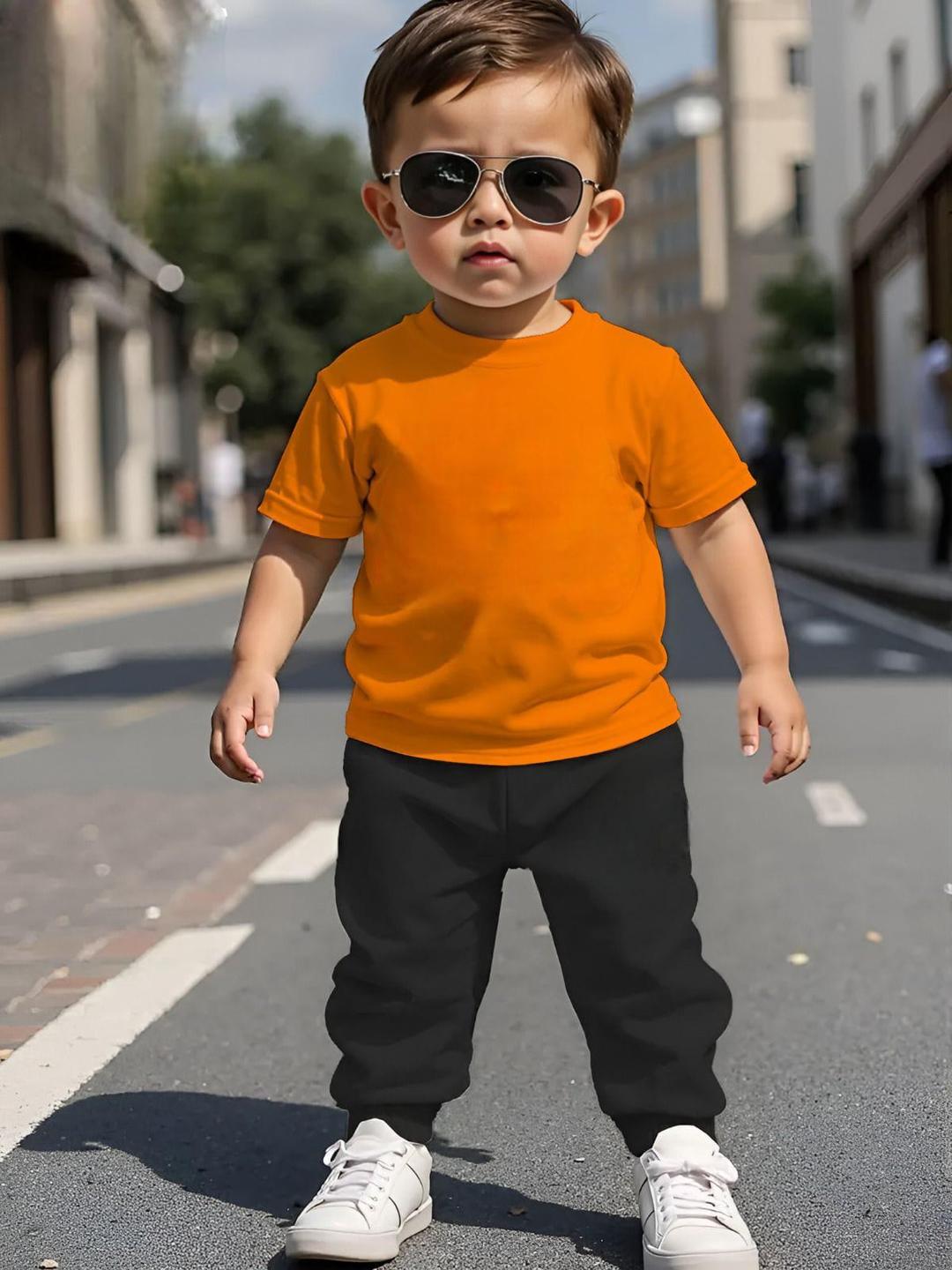 Comfortable Jersey Tracksuit for Kids - 2 Pcs Set in Orange