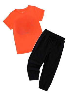 Comfortable Jersey Tracksuit for Kids - 2 Pcs Set in Orange