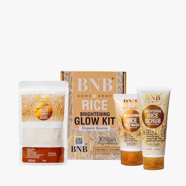 3 in 1 Skincare Bundle: Rice Face Wash, Scrub & Mask - 3 Pcs