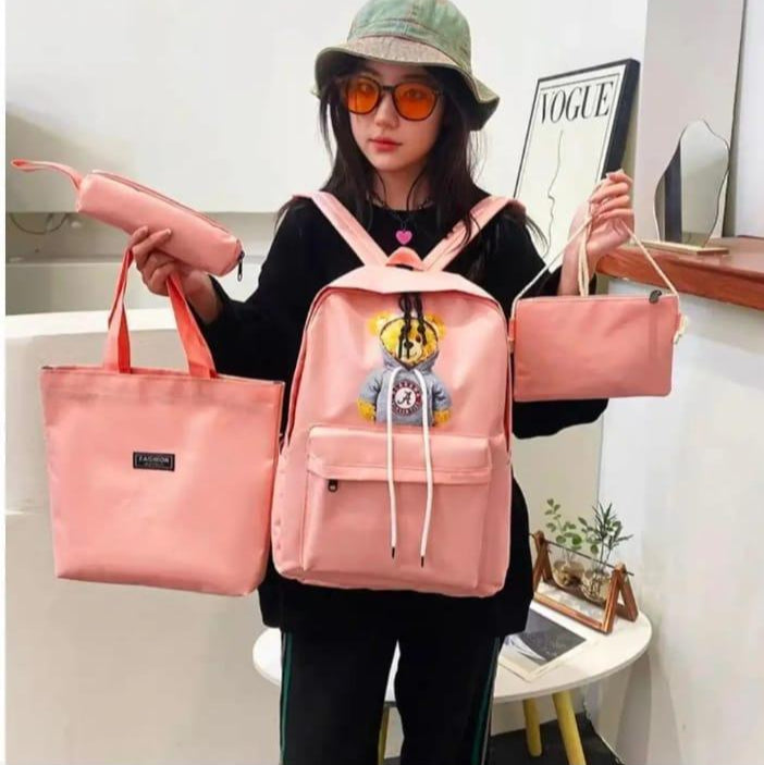 4 Pcs Canvas Backpack