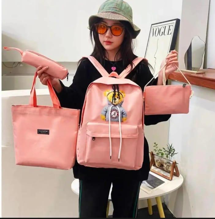 4 Pcs Canvas Backpack