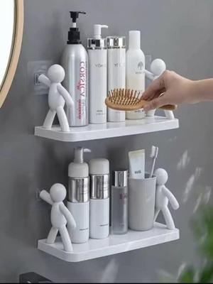 Durable White Bathroom Organizer - 2 Pcs Easy-To-Clean Storage Solutions