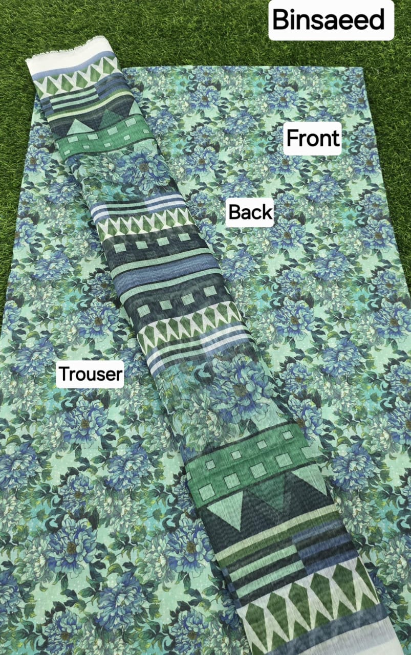 3pc Fabric Lawn Digital Printed Lawn Shirt Digital Printed Diamond Duppata Digital Printed lawn trouser