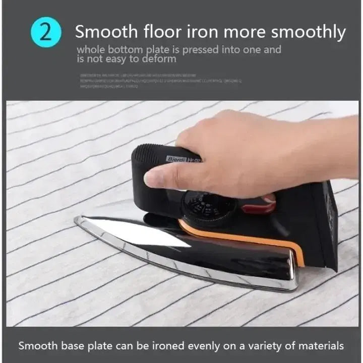 Portable 1000 Watts Dry Iron with Non-Stick Coating and Easy Grip Handle