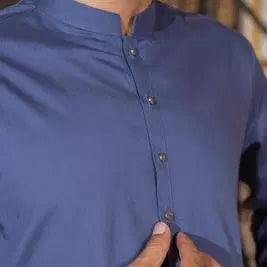 Elegant Blue Kurta – A Classic and Comfortable Outfit for a Smart Traditional Look EW-001064-S123