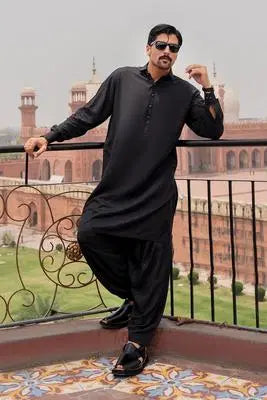 Classic Black Shalwar Kameez – Elegant, Comfortable, and Timeless EW-001064-S33