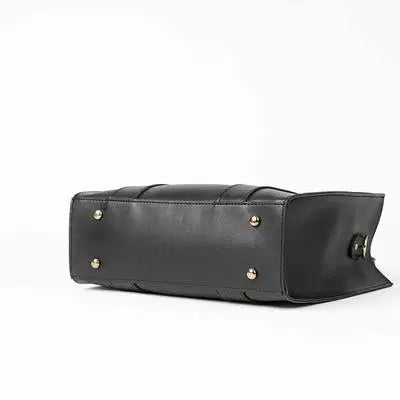 Stylish Girl's PU Leather Hand Bag Set - 2 Pcs in Black