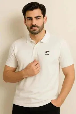 Classic White Polo Shirt for Men - Premium Casual Wear EW-001045