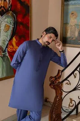 Elegant Blue Kurta – A Classic and Comfortable Outfit for a Smart Traditional Look EW-001064-S123