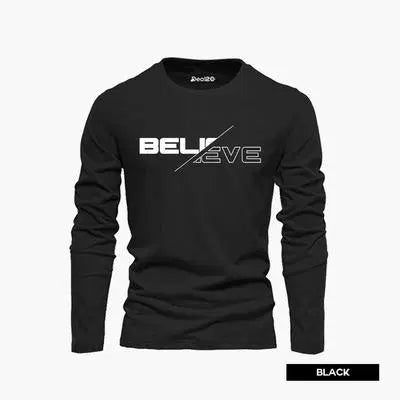 Men's Graphics T Shirt Full Sleeves Pack of 3 (Believe)
