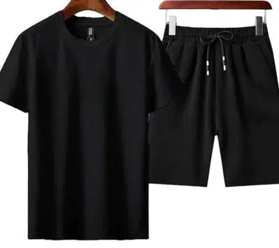 Men's Plain Black Tracksuit