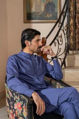 Elegant Blue Kurta – A Classic and Comfortable Outfit for a Smart Traditional Look EW-001064-S123