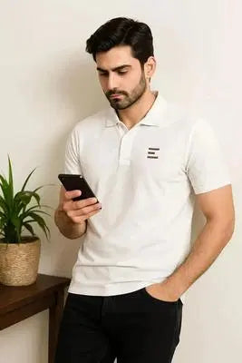 Classic White Polo Shirt for Men - Premium Casual Wear EW-001045