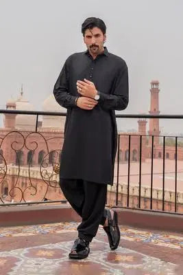 Classic Black Shalwar Kameez – Elegant, Comfortable, and Timeless EW-001064-S33