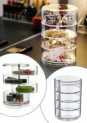 1 Pc Multi-Layer Transparent Rotation Jewelry Box
