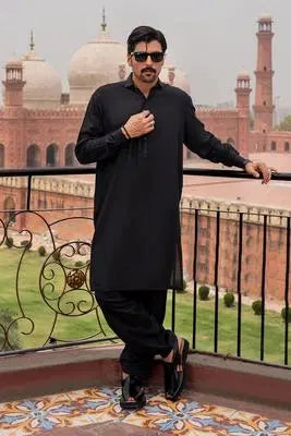 Classic Black Shalwar Kameez – Elegant, Comfortable, and Timeless EW-001064-S33