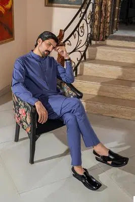 Elegant Blue Kurta – A Classic and Comfortable Outfit for a Smart Traditional Look EW-001064-S123